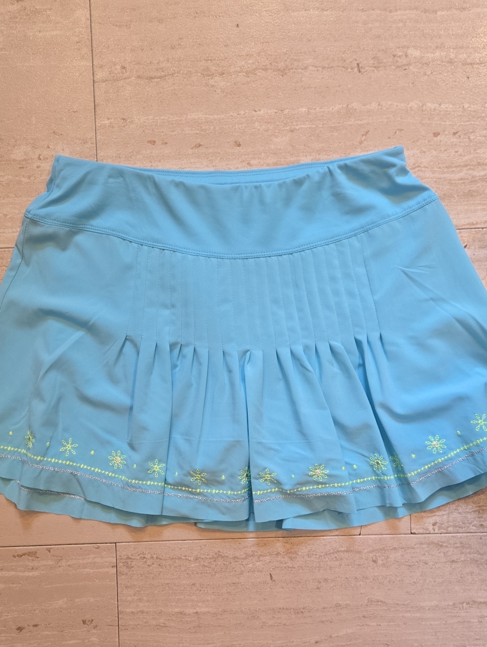 Lucky in Love Pleated Leisure Skort With Embroidery Accent